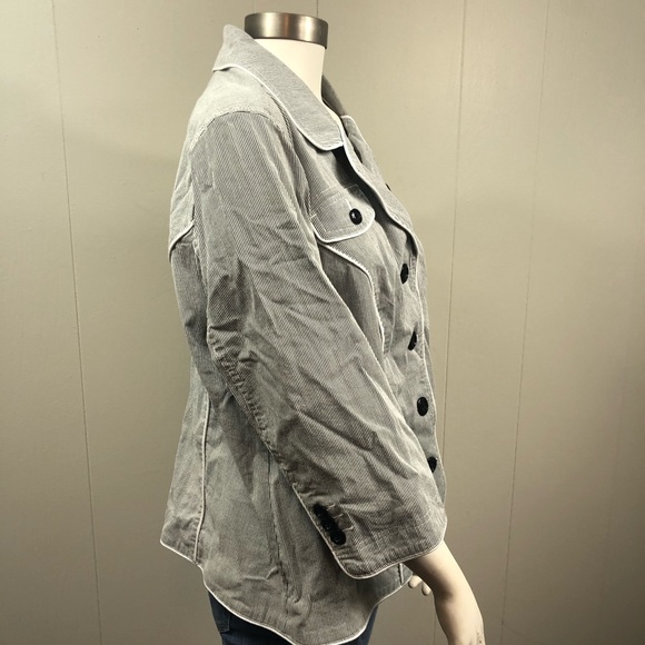NWT CJ Banks Grey & White Striped Blazer Size 14W - Picture 4 of 7